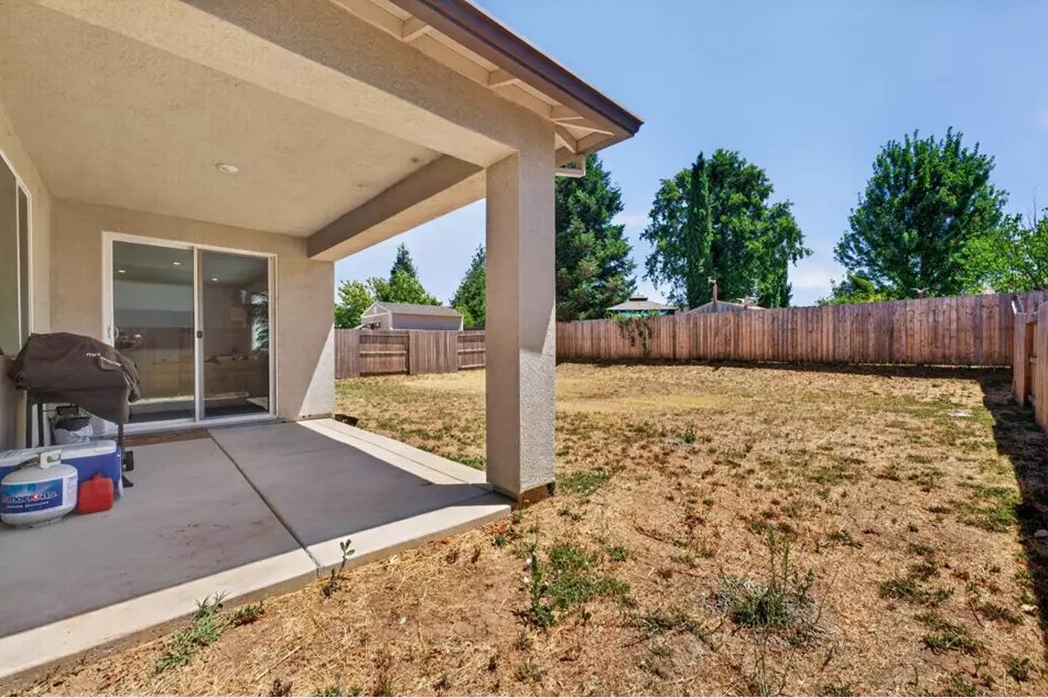 Covered patio of a Plumas Lake home listed by Valerie Nevis